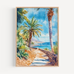 Tenerife Watercolor Painting - Tenerife Wall Art, Travel Print, Spain Poster, Travel Decor, Birthday/Wedding Present, Christmas Present