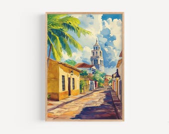 Puerto Rico Watercolor Painting - Puerto Rico Wall Art, USA Travel Print, Poster, Travel Decor, Birthday/Wedding Present, Christmas Present