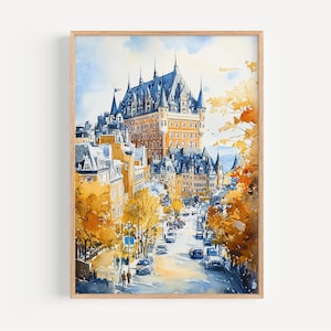 Quebec Watercolor Painting - Wall Art Print, Canada Poster, Quebec Travel Print, Travel Decor, Gift Idea, Illustration, Home Decor, Artwork