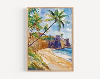 Puerto Rico Wall Art - Puerto Rico Watercolor Painting, USA Travel Decor, Poster, Travel Print, Birthday/Wedding Present, Christmas Present