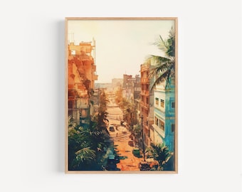 Chennai Watercolor Painting - Wall Art Print, Travel Print, India Print, Travel Decor, Gift Idea, Illustration, Home Decor, Indian Artwork