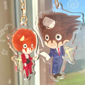 ace attorney double-sided acrylic keychains – wright / edgeworth