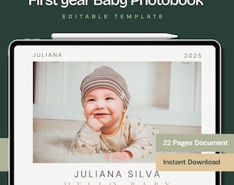 Editable Baby Photo Book Template: Canva Memory Album (Digital Download)