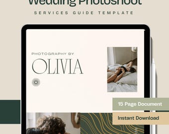 Wedding Photographer Client Guide Template, Editable Canva Welcome Packet and Pricing Brochure