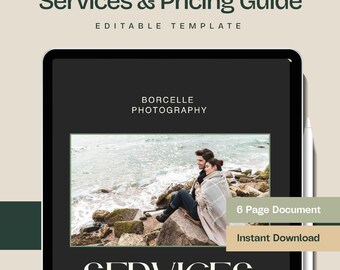 Virtual Assistant Services Guide Template, Editable Canva Pricing Packet for Social Media Managers