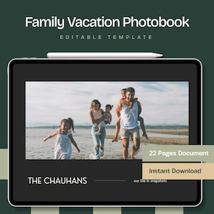 Family Vacation Photo Book Template – Editable Canva Travel Album for Families | Holiday Memory Book, Travel Scrapbook & Vacation Keepsake