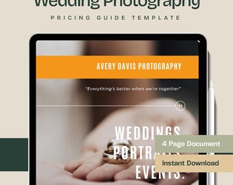 Wedding Photography Pricing Guide: Editable Canva Template (Digital Download)