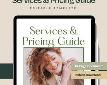 Freelancer Services and Rates Guide Template, Editable Canva Pricing Brochure for Designers