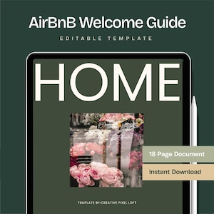 Airbnb Welcome Guide Template – Editable Canva template for Holiday Homes, Short Term Rentals | House Rules, Check-in Info, Local Tips