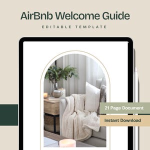 Airbnb Welcome Guide Template – Editable Canva template for Holiday Homes, Short Term Rentals | House Rules, Check-in Info, Local Tips