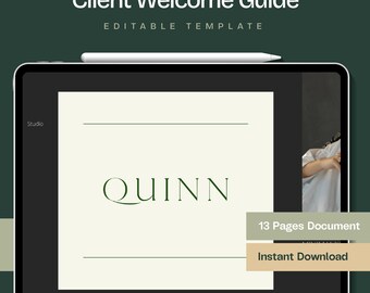 Client Welcome Guide Template, Editable Canva Onboarding Packet for Creatives and Coaches