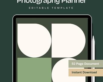 Photography Business Planner Editable Digital Planner for Photographers Customizable Photographer Workflow Template Instant Download