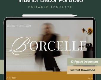 Canva Interior Design Portfolio Template: Client Presentation Lookbook (Digital Download)