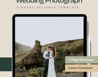Wedding Photography Welcome Guide Template: Editable Canva Brochure (Digital Download)