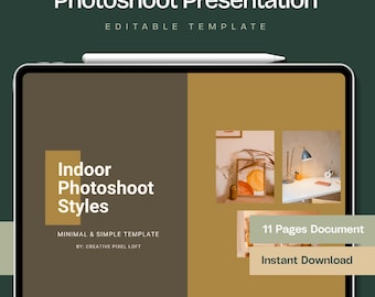 Photography Brand Presentation Template, Editable Canva Client Welcome Deck and Portfolio for Photographers