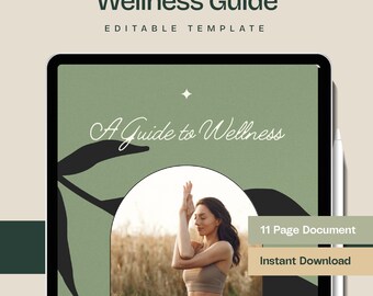 Wellness Workbook Template, Editable Canva Self Care Journal and Habit Tracker for Coaches