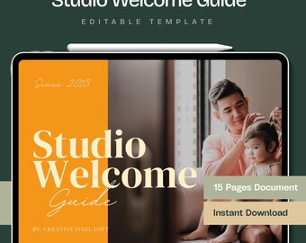 Photography Welcome Guide Template, Editable Canva Client Packet and Portrait Session Brochure