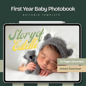 Life&#39;s first Milestones - Photo Book Template – Editable Canva Album for Wedding, Pregnancy and Baby Memories | Keepsake Scrapbook