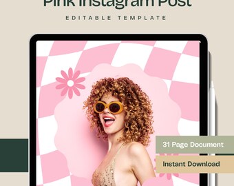 Pink Instagram Templates for Canva, 31 Editable Social Media Posts for Small Business