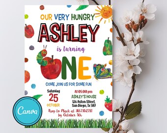 Very Hungry Caterpillar First Birthday Invitation (Digital)
