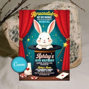 Magic Party Invitation, Magic Birthday Invitation, Magician Invitation, Magic Show Invitation, Magic Show Birthday Party, Instant Download