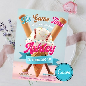Baseball Drip Birthday Party Invitation, Baseball Birthday Invite, Baseball Drip, Sports Party for Any Age, Softball Drip, Digital Template