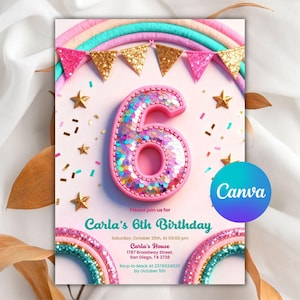 editable invitation,rainbow invite,girls birthday,birthday invite girl,rainbow invitation,rainbow birthday,rainbow party,Rainbow Party Invite,6 year old invite,6th birthday girl,6th birthday invite,Editable 6th,Birthday Invitation,Sequin Glitter,Girls Pink Birthday,Girls Birthday,Girl Rainbow,Digital Download,Rainbow Birthday,Rainbow Party,6th birthday invite,Rainbow Party Invite,rainbow party,6th birthday girl,rainbow invitation,rainbow invite,6th rainbow invite