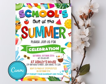 Editable School's Out Summer Party Invitation (Digital Download)
