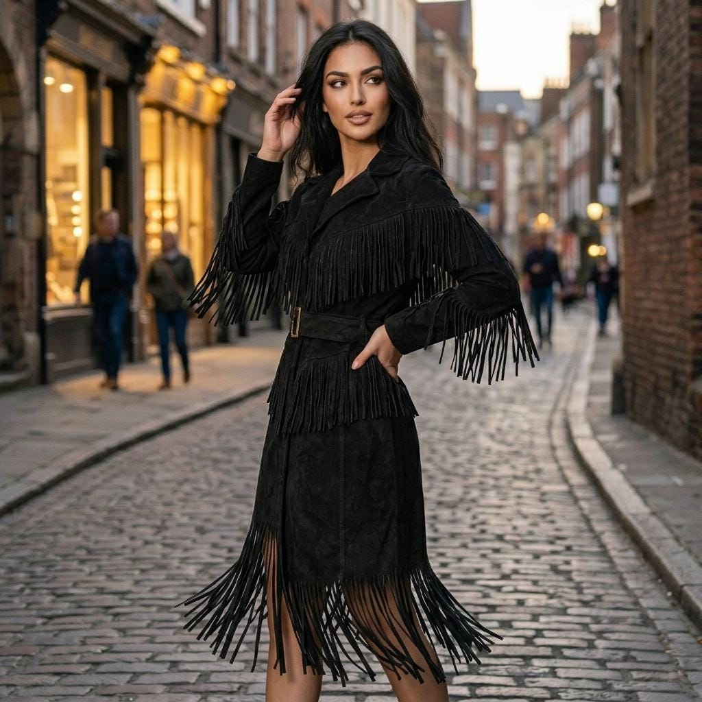 black dress western Women's Darling I'm Different Western Printed Maxi Dress in Black