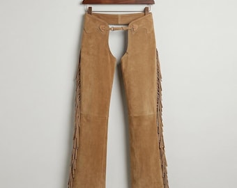 Women's Suede Fringe Chaps | Western Cowgirl Rodeo Chinks | Cowboy Carter Boho Festival Concert Outfit