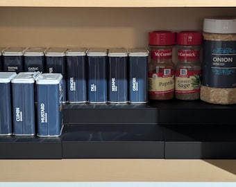 2-Tier 3D Printed Spice Rack – Customizable & Compact Storage Solution