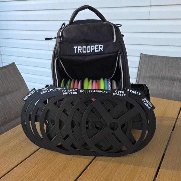 3D Printed Disc Golf Bag Dividers: Full Set of 9