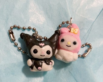 Pink bunny/ Black bunny Charm