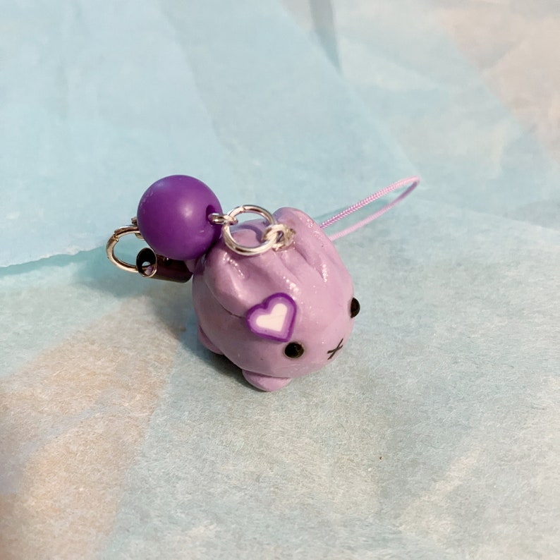 Bunny Phone Charm / Zipper Pull Purple