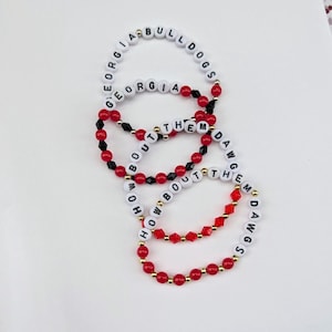 Georgia Bulldogs Beaded Bracelets