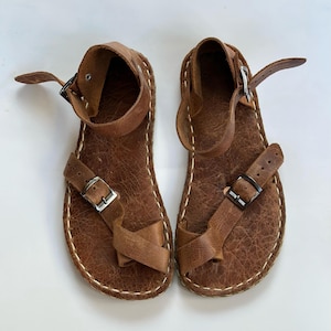 Mens Sustainable Sandal,Grounding Sandals,Earthing Leatherful Sandals,Minimalist Huarache Sandals,Barefoot Sandals | Antique Brown