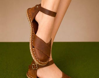 Handmade Leather Sandals, Minimalist Barefoot Sandals, Grounding Sandals, Women Leather Sandals, Greek Sandals, Natural Leather Shoes