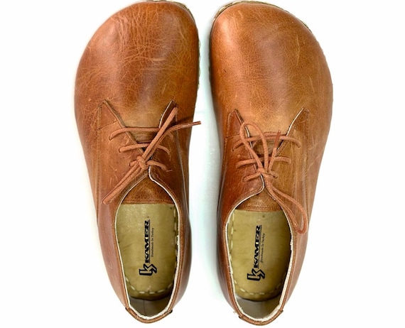 Men’s Handmade Leather Oxford Shoes Antique Brown Vintage Lace Up Shoes Classic Retro Minimalist Comfortable Men Leather Shoes Gift