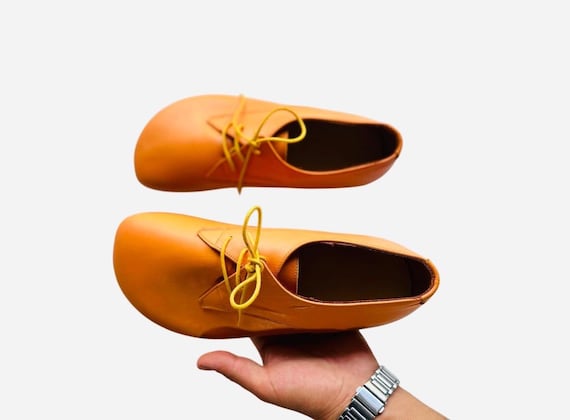 chinese dress ladies Barefoot Oxford Shoes Women - Laced Nubuck Orange