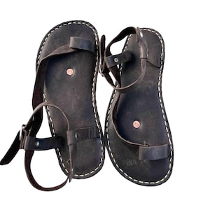 Barefoot Sandals Men,Grounding Sandals,Minimalist Handmade Sandals, Zero Drop Sandals,Earthing Sustainable Sandals | Bitter Brown