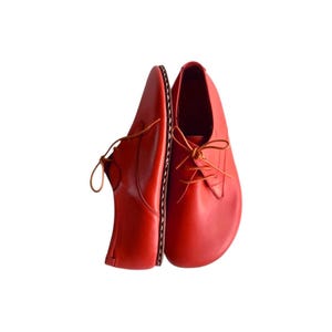 Womens Barefoot Shoes, Red Leather Barefoot Shoes, Minimal Shoes Women, Zero Drop Shoes, Wide Toe Shoes image 11