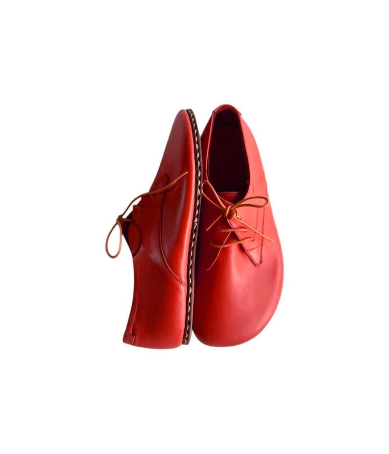 Womens Barefoot Shoes, Red Leather Barefoot Shoes, Minimal Shoes Women, Zero Drop Shoes, Wide Toe Shoes image 11
