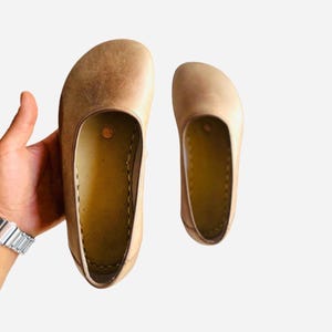 Mocasines de cuero hechos a mano para mujer, estilo minimalista, bailarinas de cuero suave, cómodos y fáciles de poner, regalo para ella.