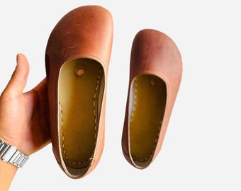 Crazy Leather Flats Women, Handmade Moccasins, Vintage Style Ballerina, Soft Comfortable Slip On, Unique Leather Shoes