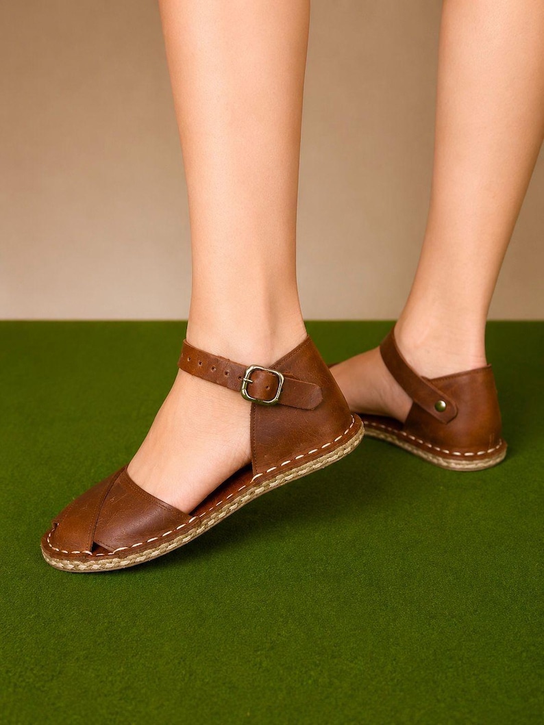 Handmade Leather Sandals, Minimalist Barefoot Sandals, Grounding Sandals, Women Leather Sandals, Greek Sandals, Natural Leather Shoes image 3