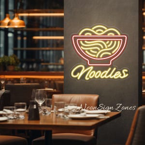 Custom Noodles Bowl LED Neon Sign for Ramen Shop or Takeout Restaurant Wall Light