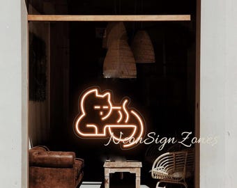 Custom Cat Coffee neonreclame, led warme gloed voor keukencafé