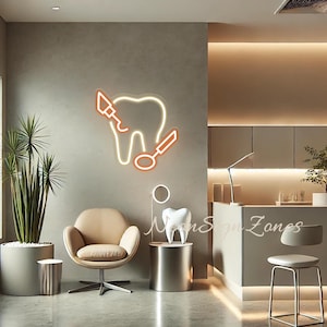 Dental Tools Neon Sign: Dentist Office LED Wall Decor