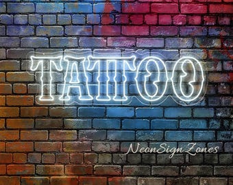 Letrero de tatuaje vintage, luz de neón LED personalizada para la decoración de paredes de estudios de tatuajes profesionales.