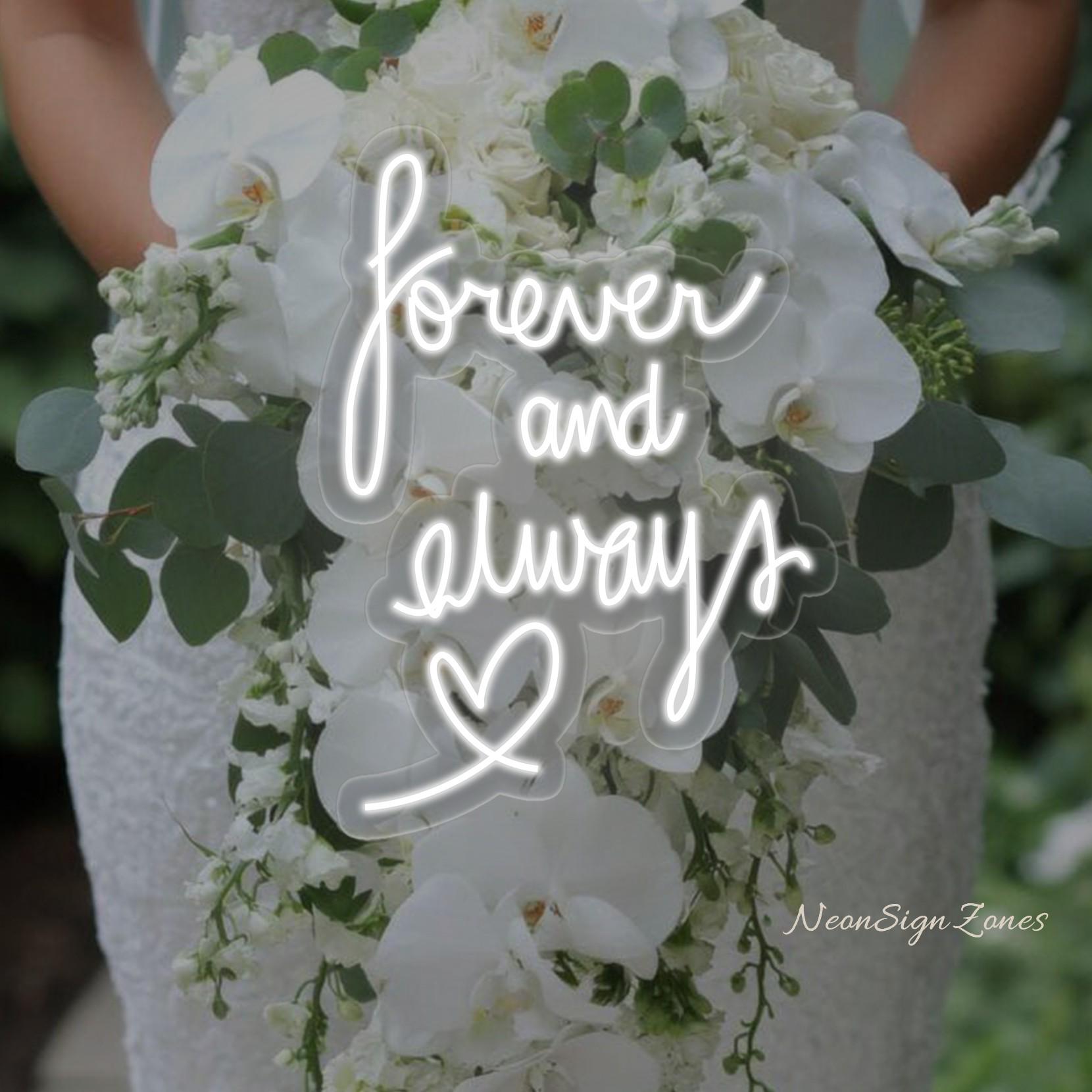Forever and Always Neon Sign with Heart,Custom LED Wedding Sign,Couple Bedroom neon light,Anniversary led Gift，love stroy led neon light
